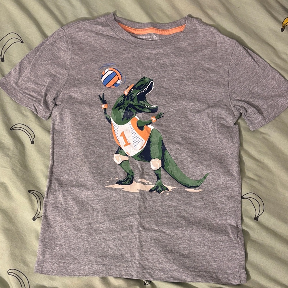 Caribbean Joe Gray Dinosaur Sports Kids T-Shirt